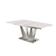 Dian Dining Table | White & Chrome | Extendable Rectangular Top 64-78"