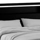 Cari King Size Bed w LED Lit Bookcase Shelf | Black & Chrome | Solid Wood BM342564