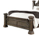 Akia King Bed | Gray Solid Wood | Classic Reeded Posts | Molded Trim BM342565