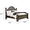 Akia King Bed | Gray Solid Wood | Classic Reeded Posts | Molded Trim BM342565
