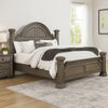 Akia Queen Bed | Gray Solid Wood | Classic Reeded Posts | Molded Trim BM342566