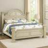 Akia King Bed | Antique White Solid Wood | Reeded Posts | Molded Trim