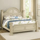 Akia King Bed | Antique White Solid Wood | Reeded Posts | Molded Trim