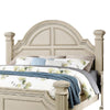 Akia Queen Bed | Antique White Solid Wood | Reeded Posts | Molded Trim BM342568