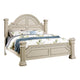 Akia Queen Bed | Antique White Solid Wood | Reeded Posts | Molded Trim BM342568