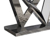 Vily Sofa Console Table | Beveled Faux Marble | Chrome Steel V-Base