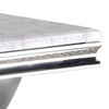 Wety Coffee Table |White Faux Marble Top | Chrome Pedestal Base | 51"