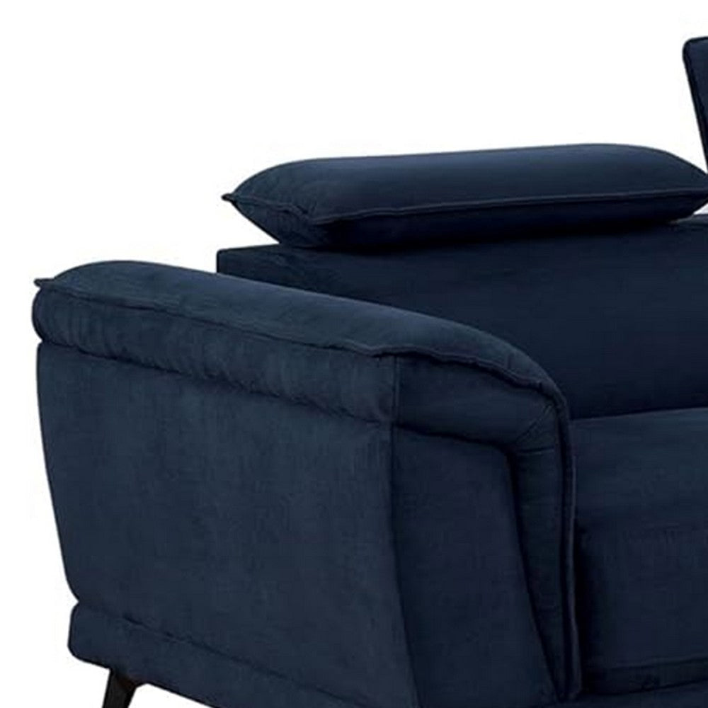 Panie Sectional Sofa | Adjustable Headrests | Navy Blue | 99’’ BM342572