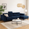 Panie Sectional Sofa | Adjustable Headrests | Navy Blue | 125"