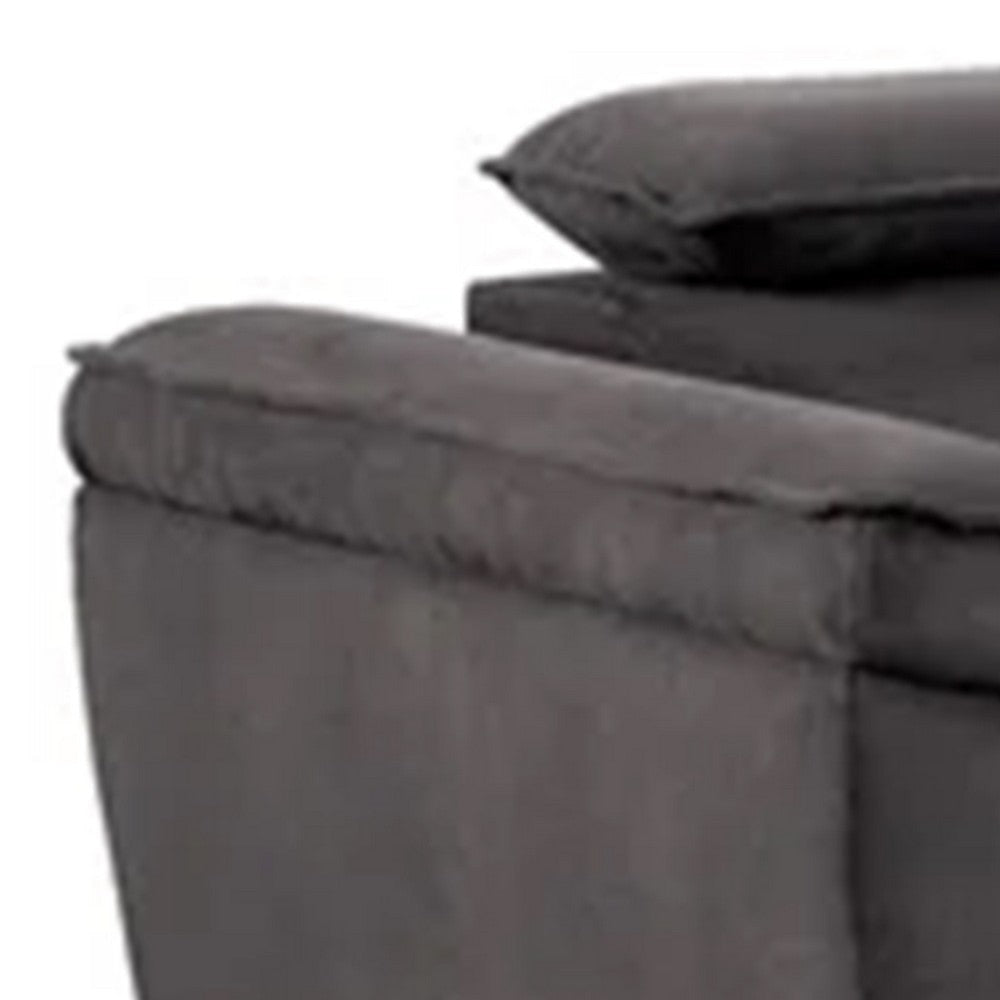 Panie Sectional Sofa | Adjustable Headrests | Right Chaise | Gray Fabric | 99’’ BM342574