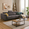 Panie Sectional Sofa | Adjustable Headrests | Right Chaise | Gray Fabric | 99"