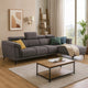 Panie Sectional Sofa | Adjustable Headrests | Right Chaise | Gray Fabric | 99"