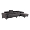 Panie Sectional Sofa | Adjustable Headrests | Right Chaise | Gray Fabric | 99"