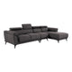 Panie Sectional Sofa | Adjustable Headrests | Right Chaise | Gray Fabric | 99"