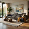 Panie Sectional Sofa | Adjustable Headrests | Gray Fabric | 125"