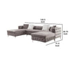 Ciaba Modern Sectional Sofa | Double Chaise | Gray Flannelette | 127’’ BM342576