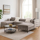 Ciaba Modern Sectional Sofa | Double Chaise | Gray Flannelette | 127"