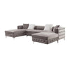 Ciaba Modern Sectional Sofa | Double Chaise | Gray Flannelette | 127" 