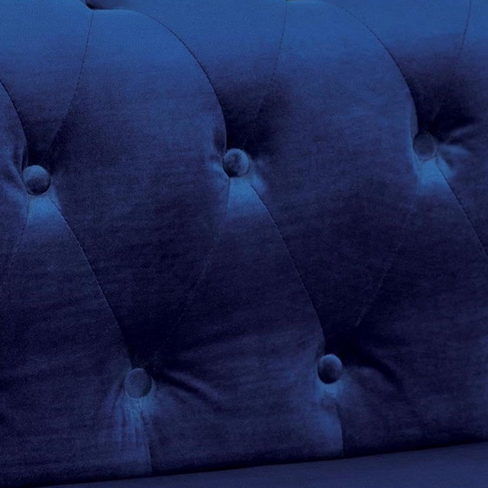 Ciaba Modern Sectional Sofa w Double Chaise | Navy Blue Flannelette | 127’’ BM342577