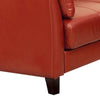 Penie Sectional Sofa | Flared Arms | Red Tufted Faux Leather | 104’’ BM342578