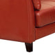 Penie Sectional Sofa | Flared Arms | Red Tufted Faux Leather | 104’’ BM342578