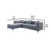 Amna Sectional Sofa | Storage Chaise | Gray Tufted Flannelette | 108’’ BM342580