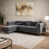 Amna Sectional Sofa | Storage Chaise | Gray Tufted Flannelette | 108"