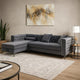 Amna Sectional Sofa | Storage Chaise | Gray Tufted Flannelette | 108"