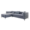 Amna Sectional Sofa | Storage Chaise | Gray Tufted Flannelette | 108"