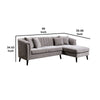 Willy L-Shaped Sectional | 4 Pillows | Gray Tufted Chenille | 99’’ BM342582