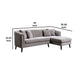 Willy L-Shaped Sectional | 4 Pillows | Gray Tufted Chenille | 99’’ BM342582