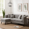 Willy L-Shaped Sectional | 4 Pillows | Gray Tufted Chenille | 99"