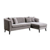 Willy L-Shaped Sectional | 4 Pillows | Gray Tufted Chenille | 99"
