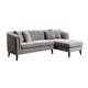 Willy L-Shaped Sectional | 4 Pillows | Gray Tufted Chenille | 99"
