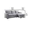 Iris Sectional Sofa | Pull Out Sleeper | Storage Chaise | Gray | 93’’ BM342584