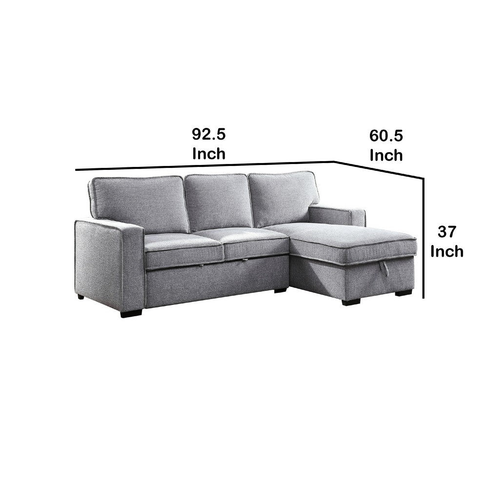 Iris Sectional Sofa | Pull Out Sleeper | Storage Chaise | Gray | 93’’ BM342584