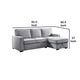 Iris Sectional Sofa | Pull Out Sleeper | Storage Chaise | Gray | 93’’ BM342584
