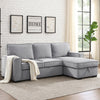 Iris Sectional Sofa | Pull Out Sleeper | Storage Chaise | Gray | 93"
