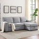 Iris Sectional Sofa | Pull Out Sleeper | Storage Chaise | Gray | 93"