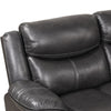 Polly Manual Recliner Sectional Sofa | Gray Faux Leather | 123"
