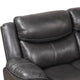 Polly Manual Recliner Sectional Sofa | Gray Faux Leather | 123"