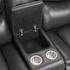 Polly Manual Recliner Sectional Sofa | Gray Faux Leather | 123"