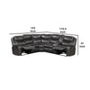 Polly Manual Recliner Sectional Sofa | Gray Faux Leather | 123"