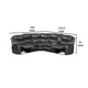 Polly Manual Recliner Sectional Sofa | Gray Faux Leather | 123"