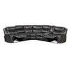 Polly Manual Recliner Sectional Sofa | Gray Faux Leather | 123"