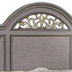Recus California King Bed | Carved Floral Details | Arched Headboard | Gray BM342586