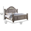 Recus California King Bed | Carved Floral Details | Arched Headboard | Gray BM342586
