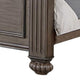 Recus King Bed | Carved Floral Details | Arched Headboard | Gray Wood BM342587