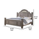 Recus King Bed | Carved Floral Details | Arched Headboard | Gray Wood BM342587
