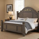 Recus King Bed | Carved Floral Details | Arched Headboard | Gray Wood BM342587